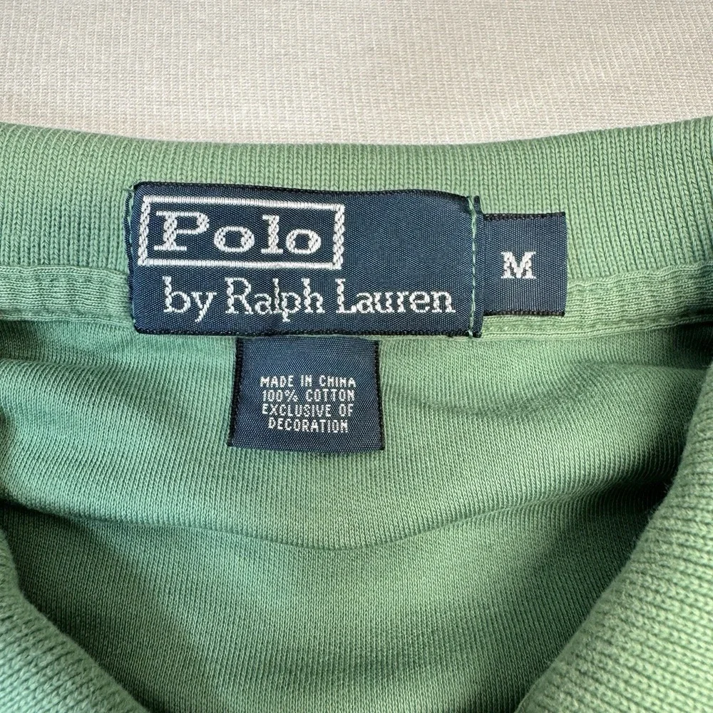 Polo Ralph Lauren Shirt‎ Mens M Medium Light Green 100% Cotton Pink Pony